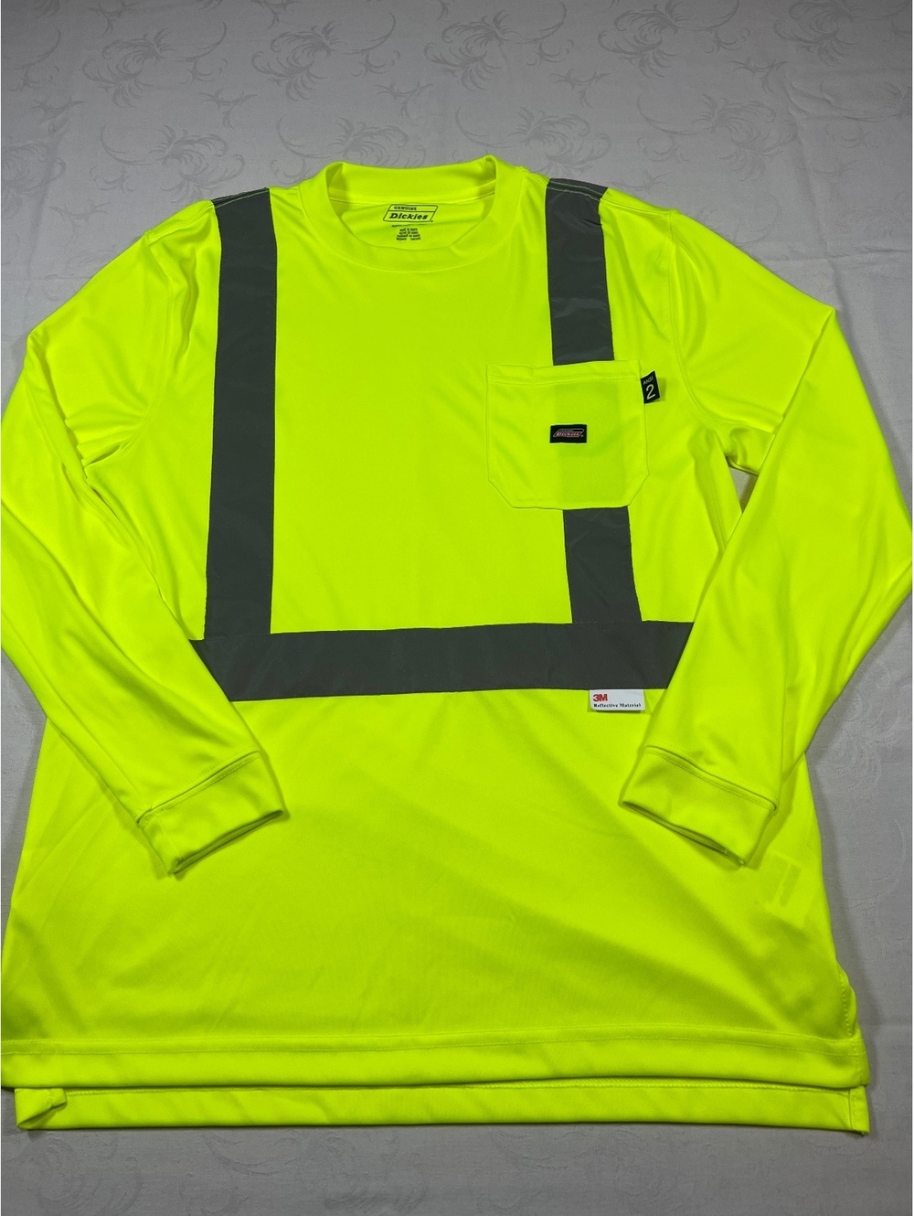Dickies High Visibility Ansi Class 2 Reflective 3M Long Sleeve Shirt Size Medium